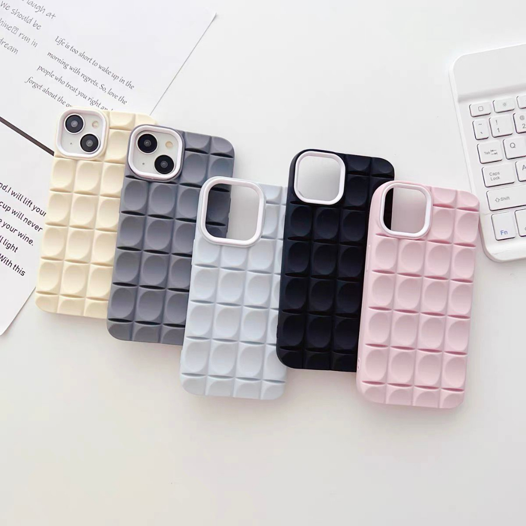 [ CUCI GUDANG ] SOFTCASE  WAFFLE KOTAK IPHONE XSMAX XR X / XS 8 PLUS 7 SE MODEL FLAT HIGH QUALITY