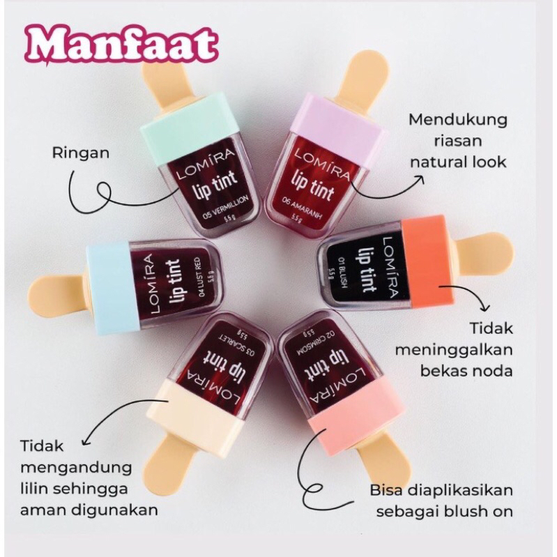 LIP TINT LOMIRA - TERDAFTAR BPOM - LOMIRA LIP TINT - PEWARNA BIBIR MURAH