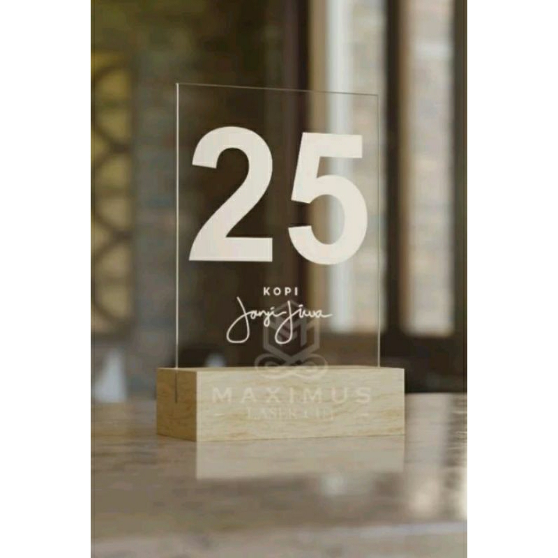 Nomor meja premium / Penanda Nomor Meja / Nomor Meja Akrilik dan Kayu