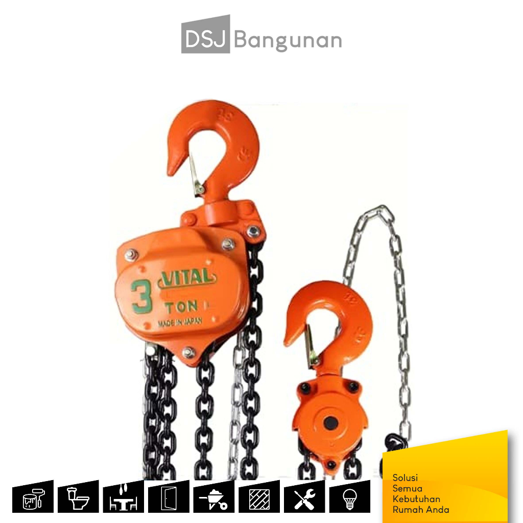 Vital Chain Block 3 Ton / Takel / Katrol Vital Made In Japan