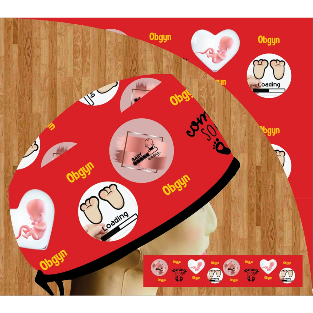 Topi Dokter/Scrub Hat/Surgical Cap/Headcap Printing Premium Obgyn