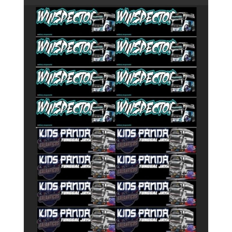 

stiker bus telolet Kids panda winspector asli anti air