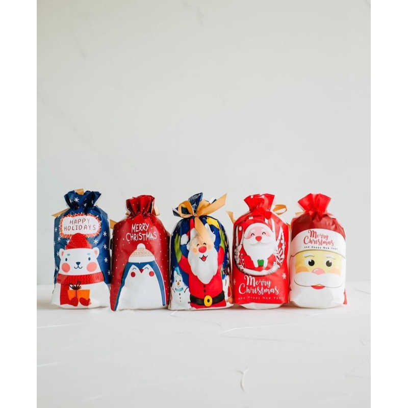 

Christmas Bag Plastik Serut Natal / Kantong Kue Cookies (10 Pcs)