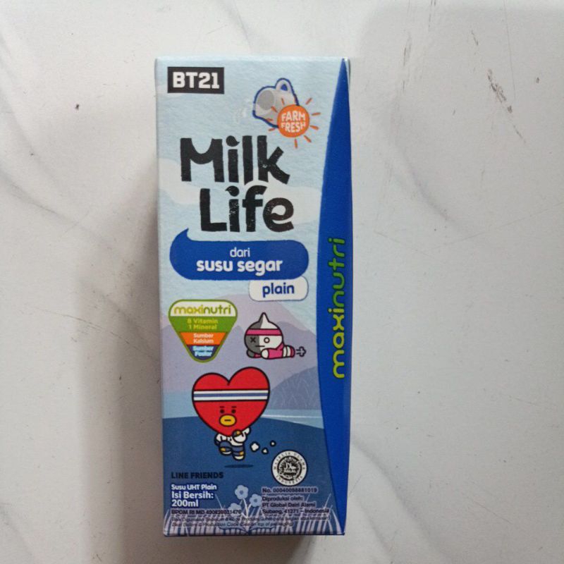 

MilkLife susu segar UHT Plain Full Cream 200ml 1 karton isi 24pcs