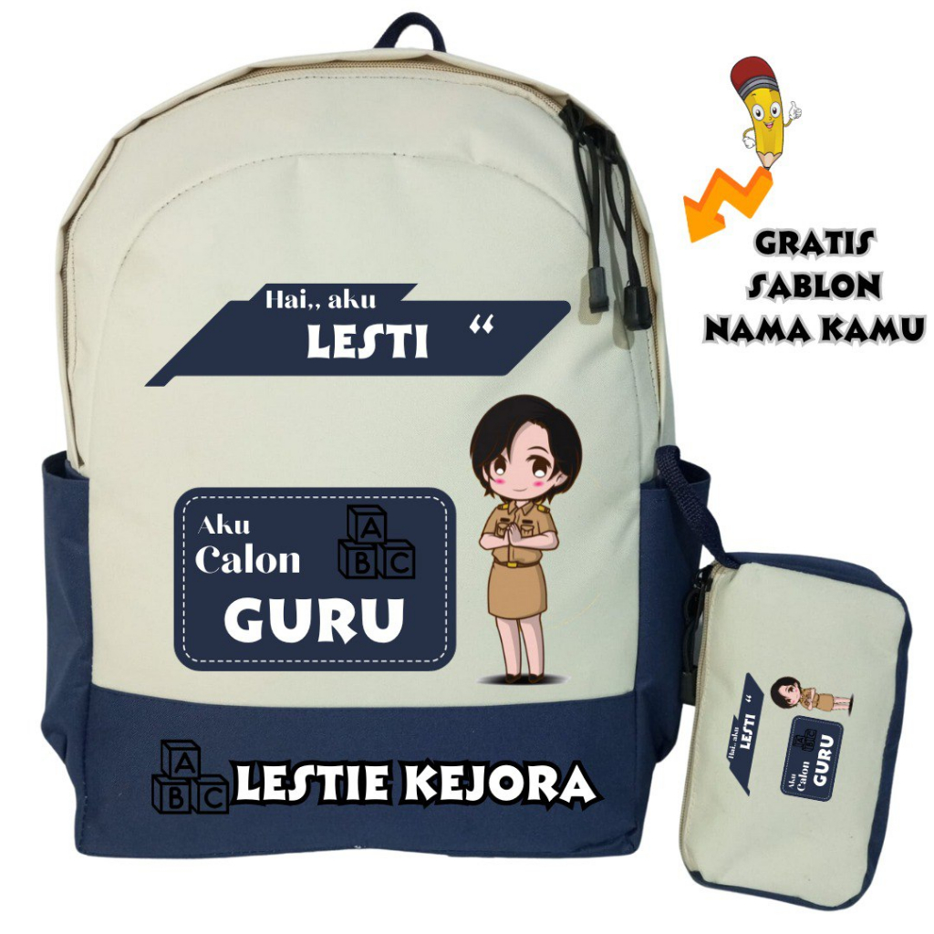 Sheku Tas Anak Lokal Guru Untuk TK-SD Gratis Request Nama + Cita-cita Buah Hati