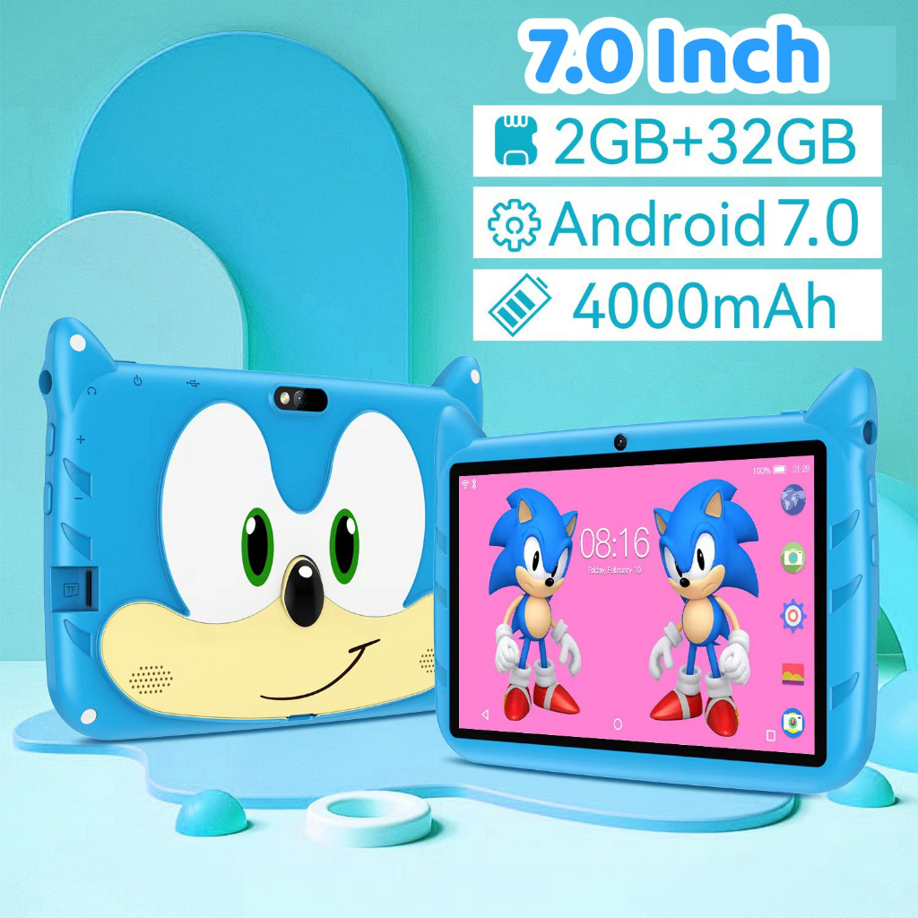 ⭐ORI⭐ Kids Tablet / Tablet Anak / Tablet 7.0 Inch Android 5G Quad Core 2GB+32GB  WiFi 4000MAh Tablet Pembelajaran Untuk Anak Balita Dengan Aplikasi Anak Tablet Untuk Anak-anak Dengan Casing Tahan Kids Gift