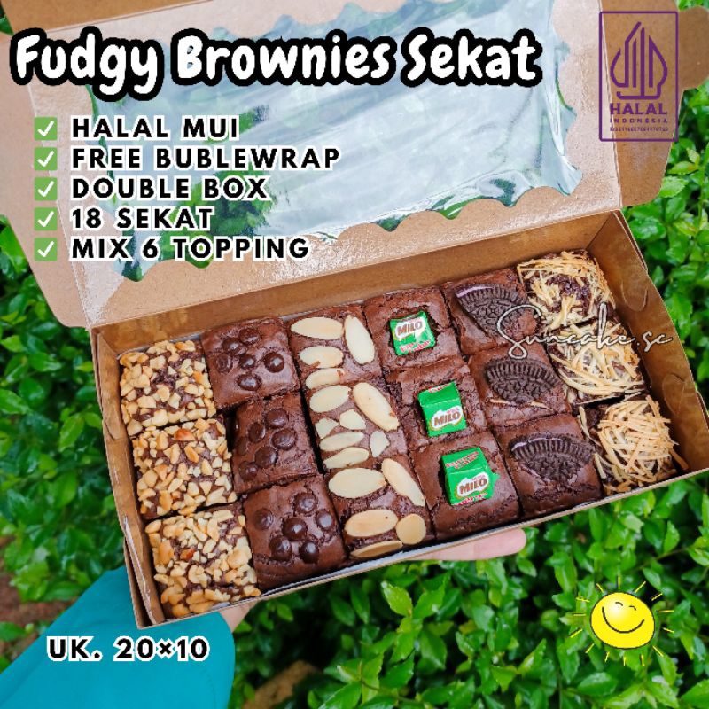 

Fudgy Brownies Suncake 20×10cm | Sekat | Brownies Panggang