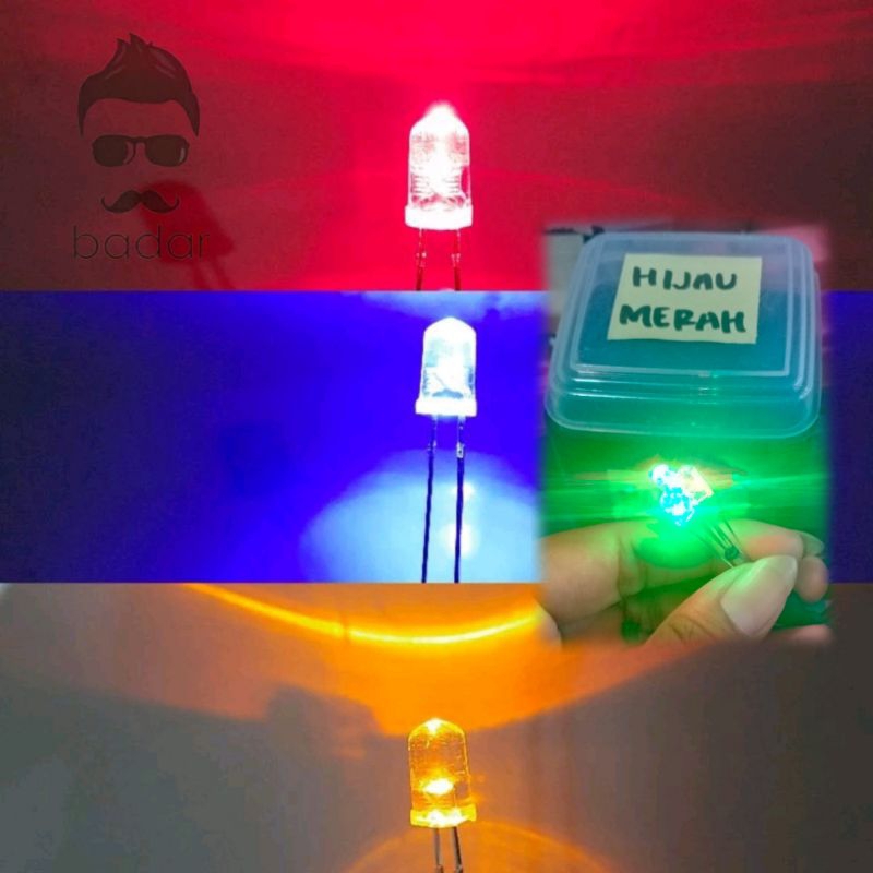 LAMPU LED LAYANGAN 5 MM 1 WARNA 2 WARNA 3 WARNA