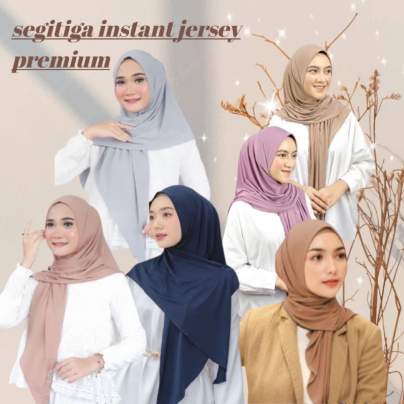 SEGITIGA INSTAN JERSEY PREMIUM//HIJAB SEGITIGA INSTAN POLOS MLEYOT