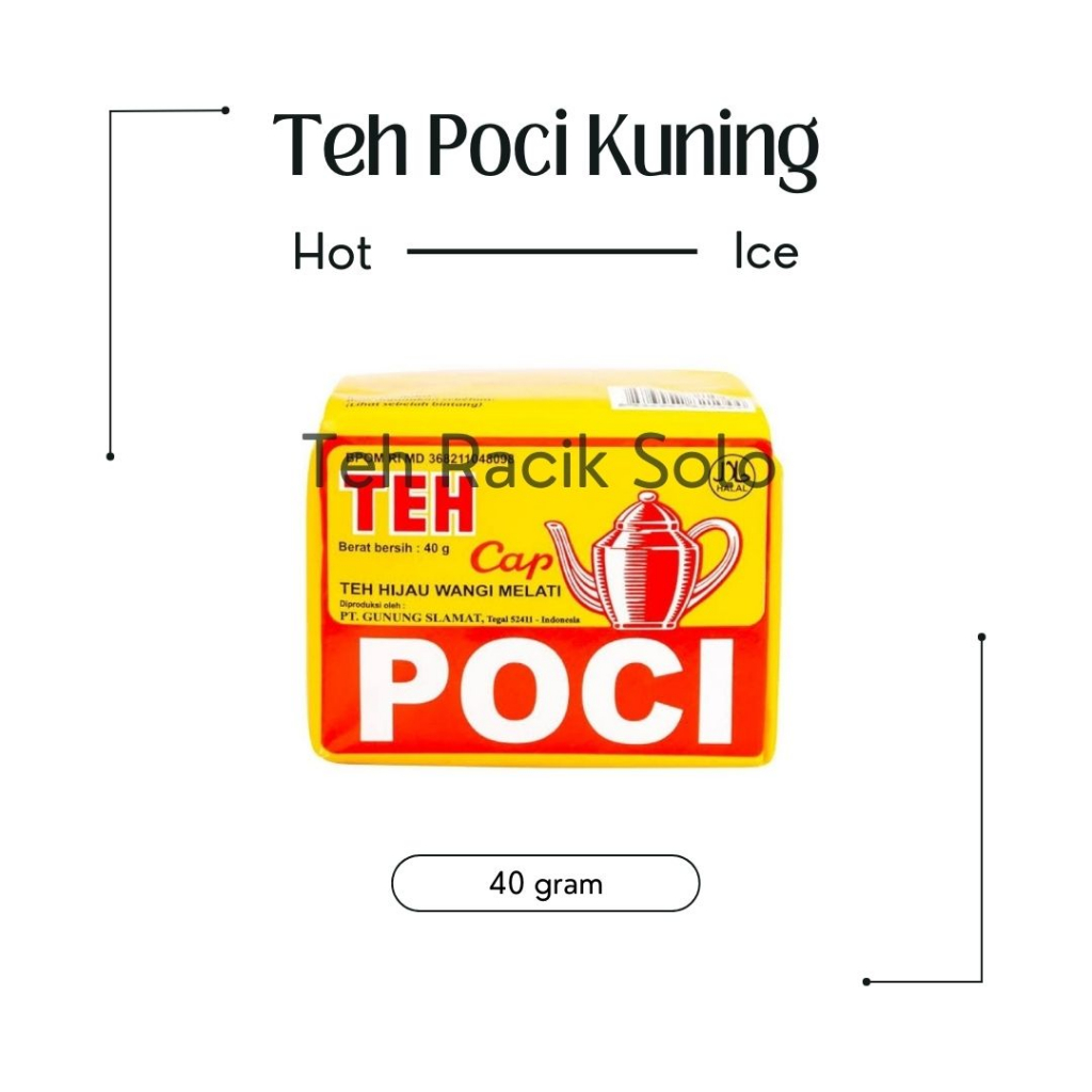 

Teh Poci Kuning 1 pack/press isi 10 pcs (40gram) teh khas Solo