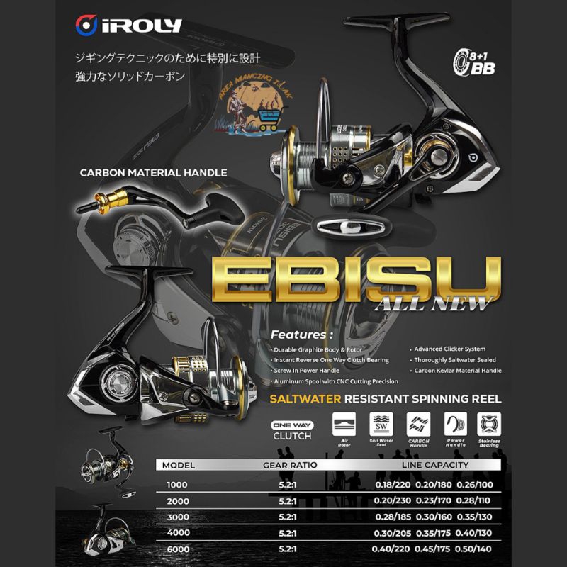 Reel IROLY EBISU SW 1000 2000 3000 4000 6000 - Power Handle