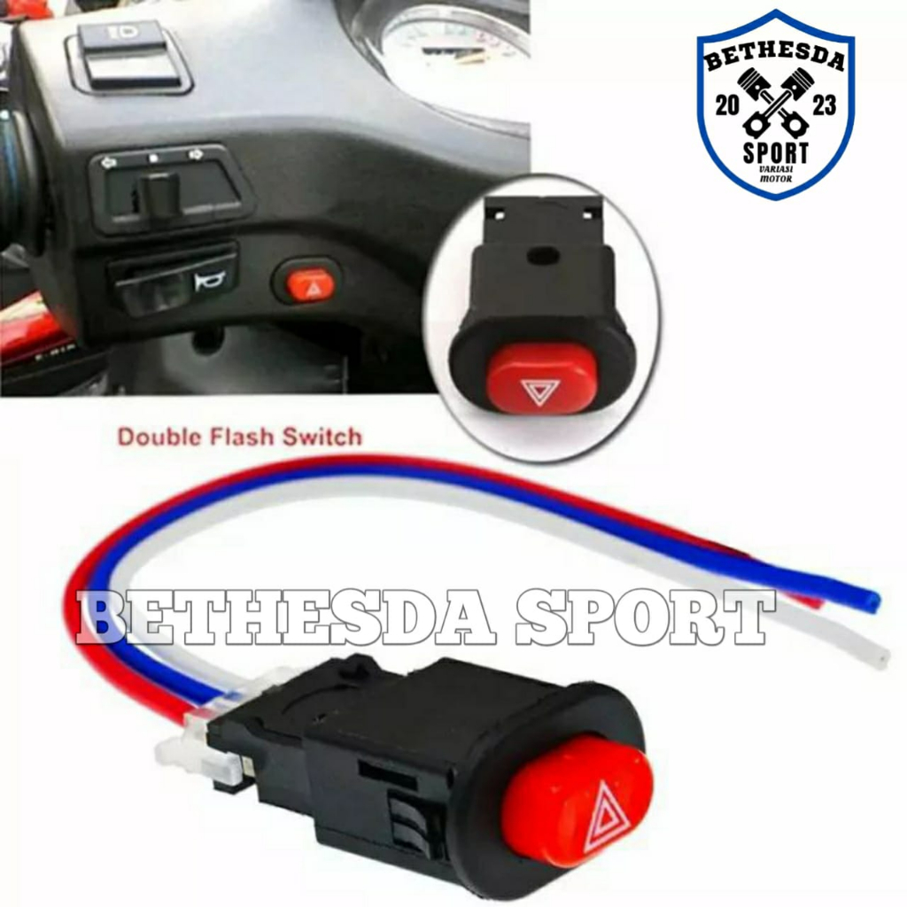 Saklar tombol on off lampu hazard / saklar hazard motor