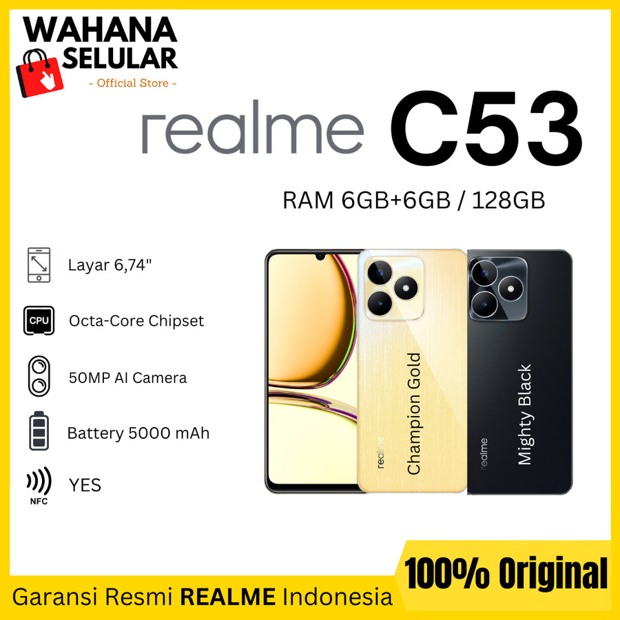 Realme C53 6/128 GB - Garansi Resmi - FS Gold