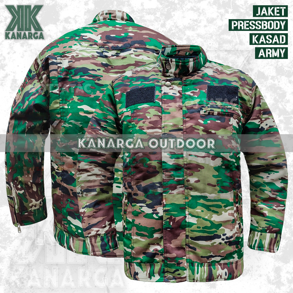 Jaket Army Loreng Kasad Pressbody Bahan Ripstop Premium - Jaket Motor Kasad