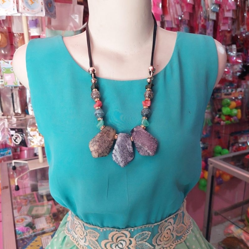 Kalung Import F181 Aksesoris Kalung Perempuan Kalung Hijab Tali Panjang Kalung Pesta