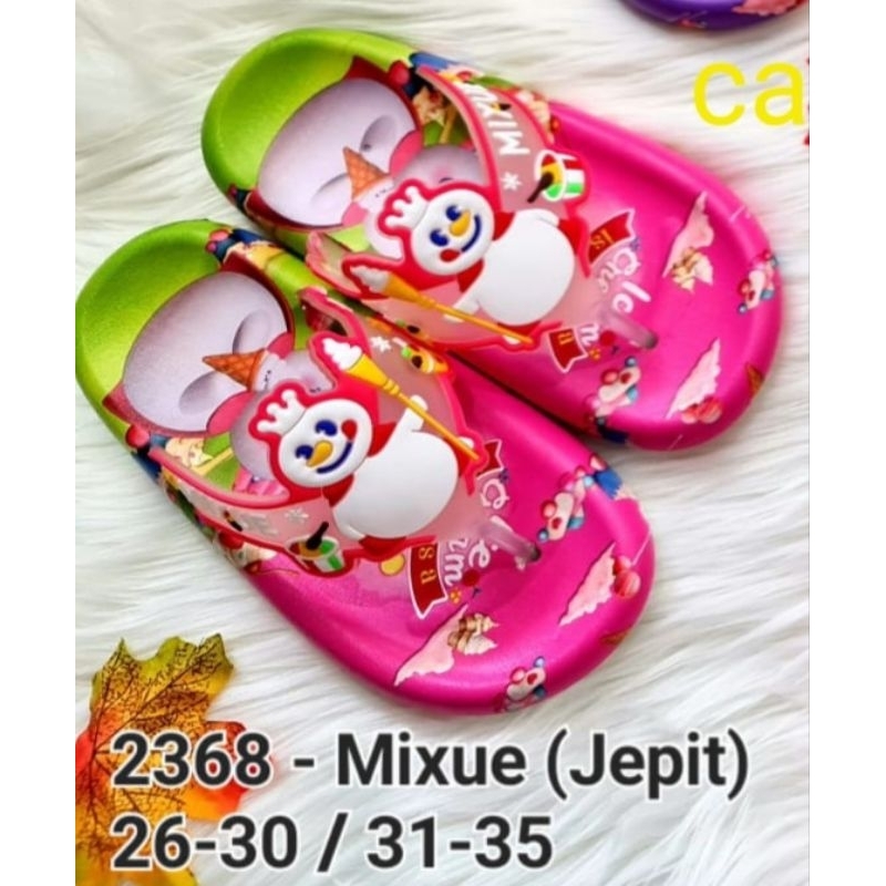 sandal anak perempuan,sendal jelly cewek motif mixue