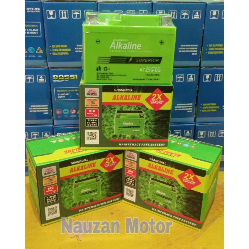 Aki Motor ALKALINE ATZ5S-BS GTZ5 YTZ5 / 12V 5A MF Kering Karisma Supra Beat Mio