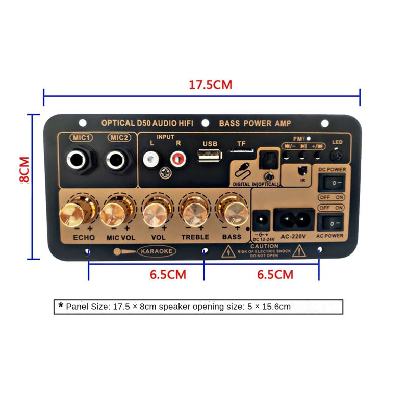 IGM-D50 DIY Amplifier Board 35-300W Power Amplifier Board Bluetooth 5.0 USB FM Subwoofer 8-12 Inch Digital Stereo Audio Power Amplifier 12V 24V 220V