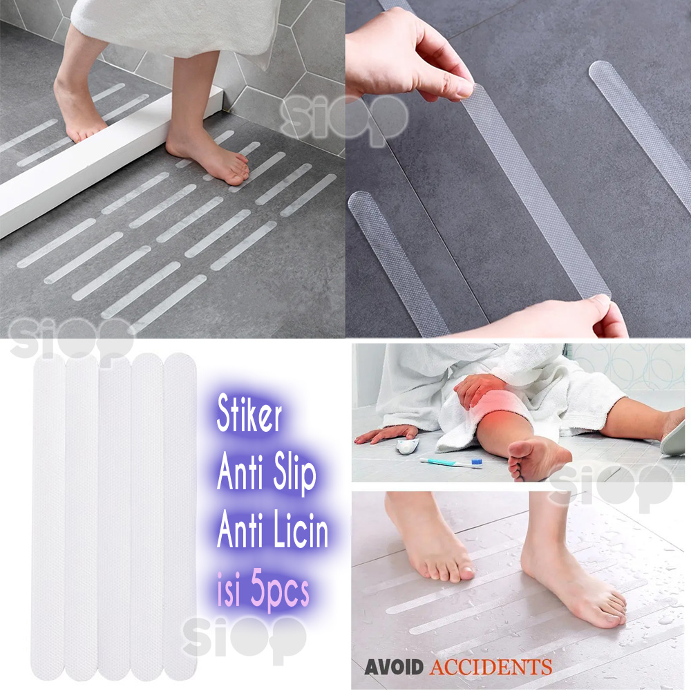 Stiker Anti Slip Anti Licin 5pcs/6pcs Tempel Lantai Keramik Kamar Mandi Toilet Dapur