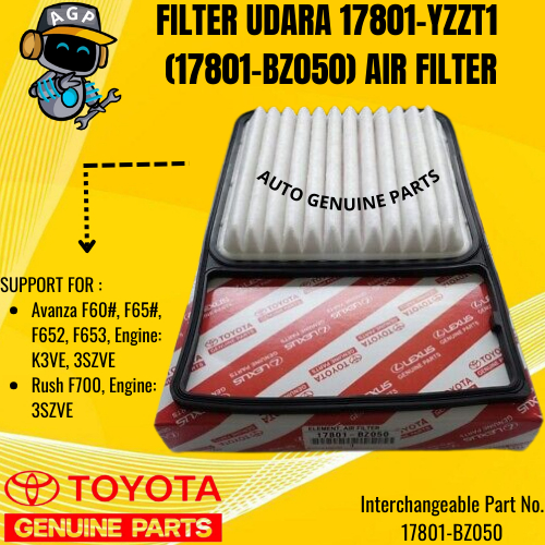 FILTER UDARA 17801-YZZT1 (17801-BZ050) AIR FILTER TOYOTA GENUINE