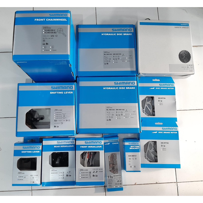 GROUPSET / GRUPSET Shimano DEORE M5100 2 x 11 speed 11-42T 2 PISTON ORIGINAL FULL SET