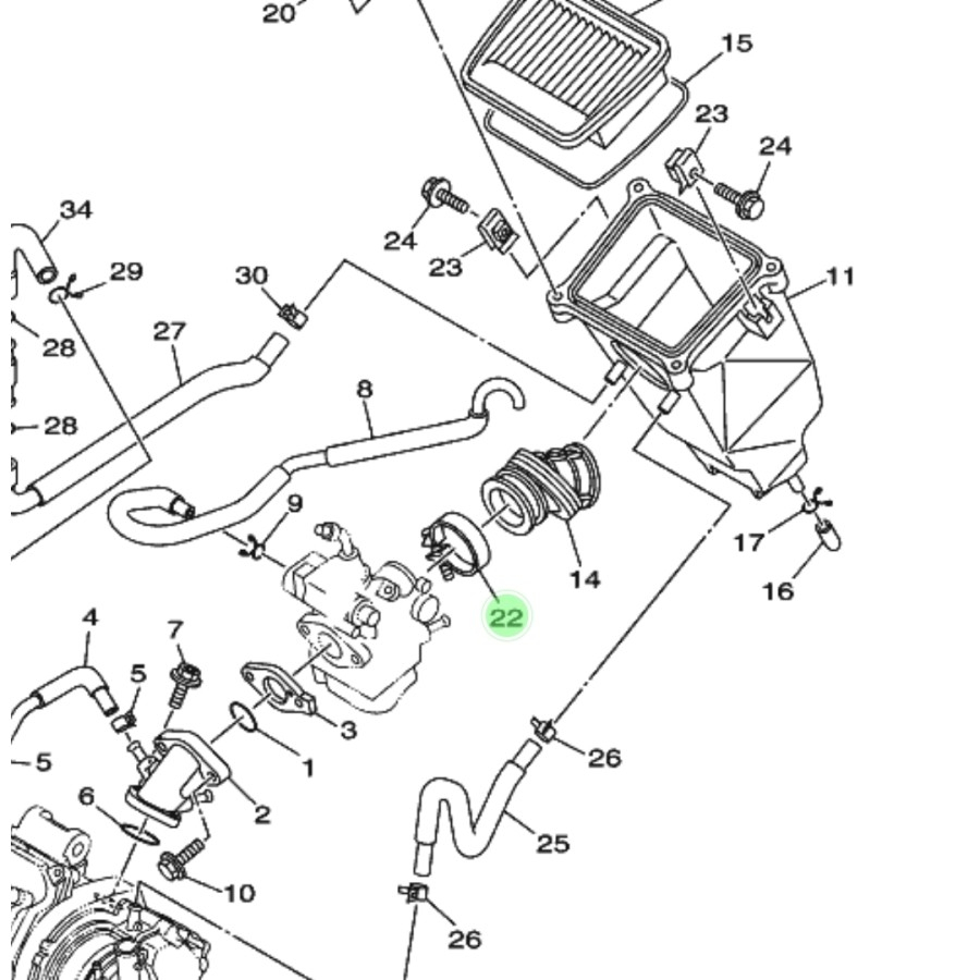 NO 22 KLEM KARET FILTER KARBURATOR JUPITER MX 135 OLD LAMA ASLI YAMAHA