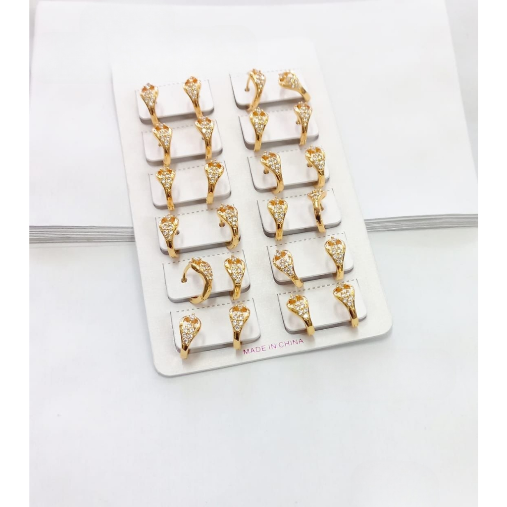 ANTING CATOK DEWASA TITANIUM LAPIS EMAS MATA ZIRCON