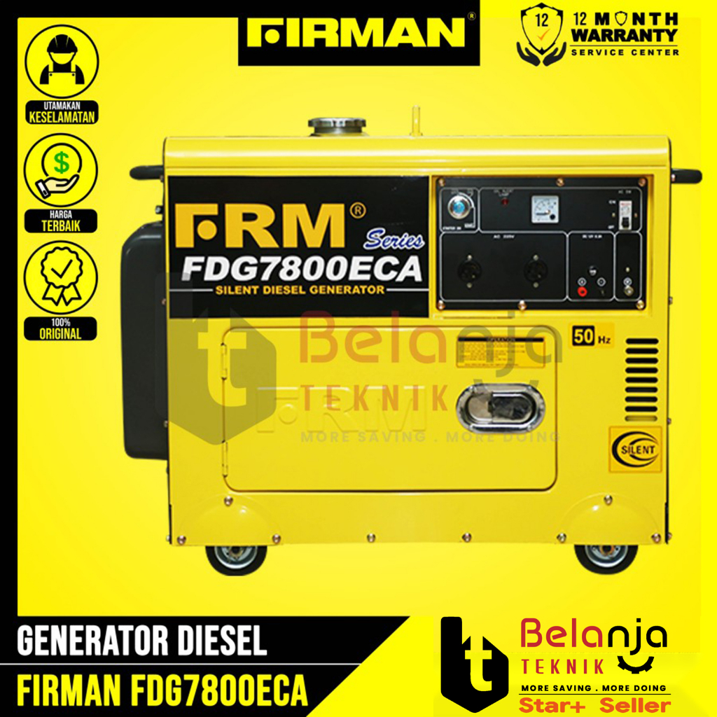 Firman Generator Diesel FDG 7800 ECA  5000 Watt Mesin Genset Diesel