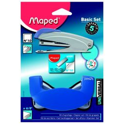 

MAPED - PELUBANG KERTAS + STAPLER + STAPLES / PEMBOLONG KERTAS + HEKTER + ANAK HEKTER / UNIVERSAL METAL STAPLING BASIC SET 3 645203