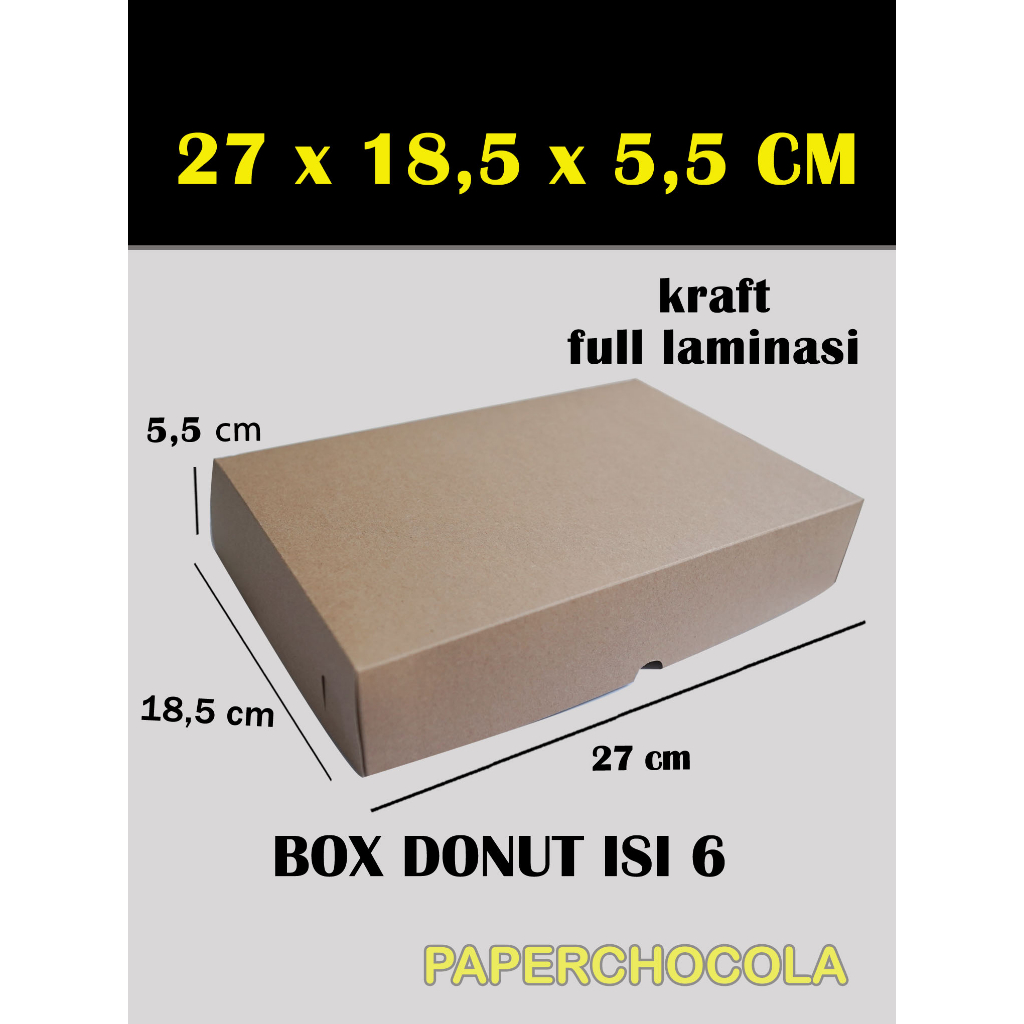 

BOX DONUT ISI 6 LAMINASI / DUS BROWNIES