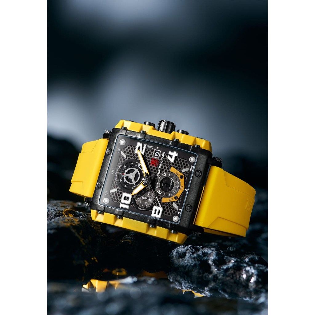 Jam Tangan Pria Original T5 H 3886G Strap Rubber Water Resistance Tanggal Aktif Inc.Box & Batrai Cad