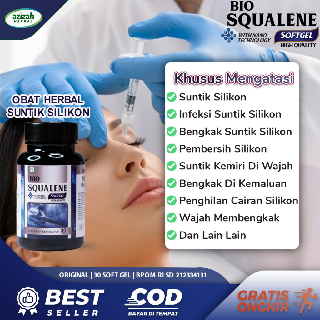 Obat Penghilang Bekas Suntik Silikon Pembersih Bekas Suntik Minyak
Kemiri Infeksi Suntikan Silikon Bengkak Benjolan Silikon Di Wajah
Hidung Di Kelamin Penghancur Bengkak Suntik Silikon Bio Squalene
Softgel Original