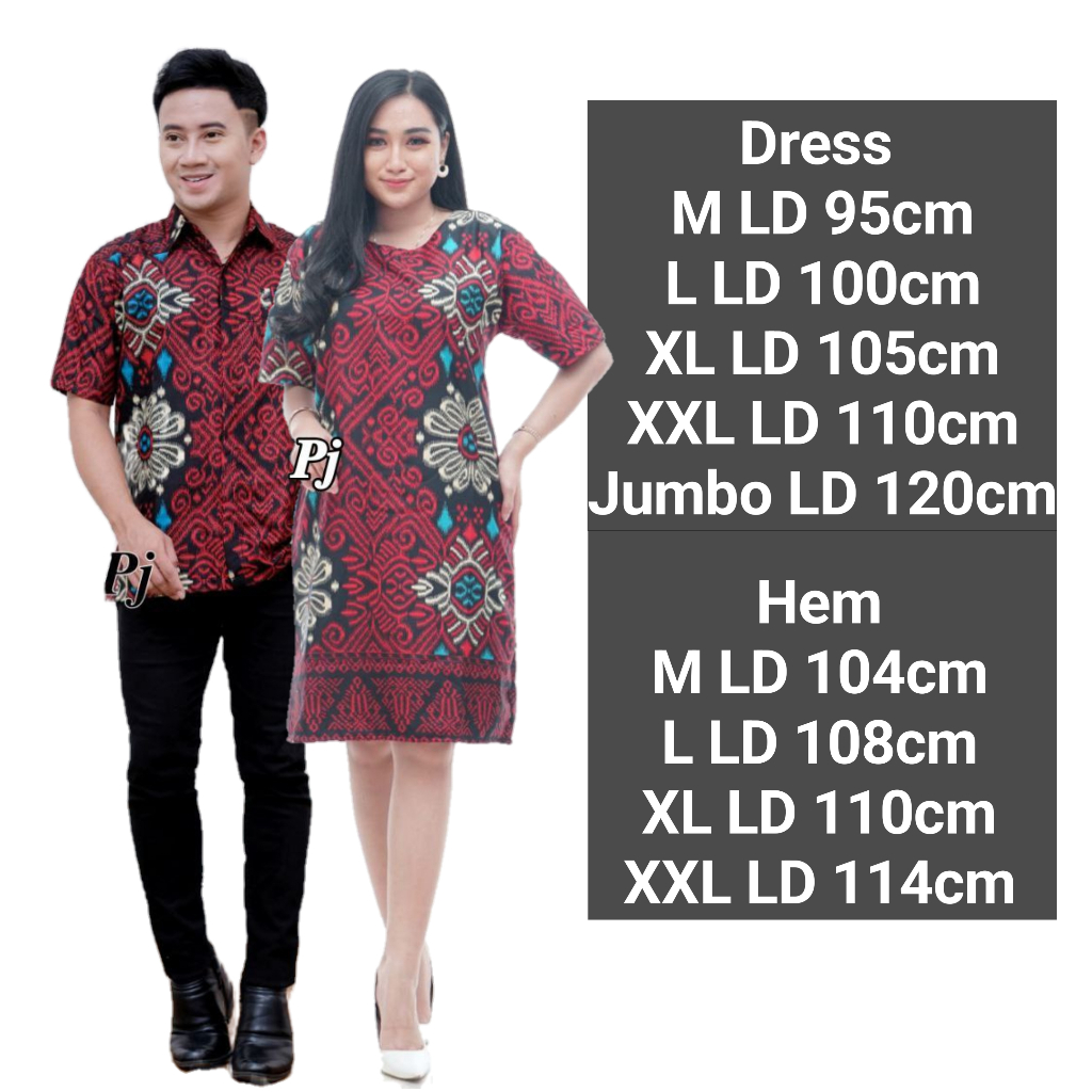 Set Dress Couple/Dress Batik Couple Wanita/Dress Pasangan kekinian 2023