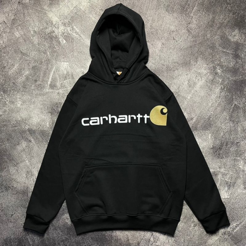 Jaket Hoodie Carhartt Signature Hitam Premium Fulltag