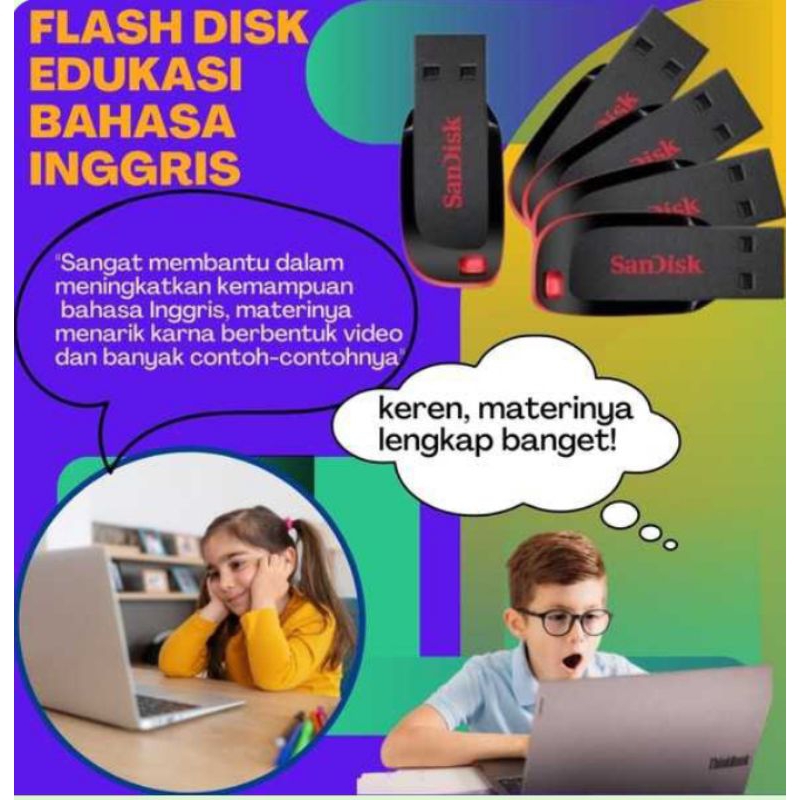 Febbing Febing Flashdisk Edukasi Bahasa Inggris Lengkap Semua Jenjang Preschool, TK SD SMP SMA dan u