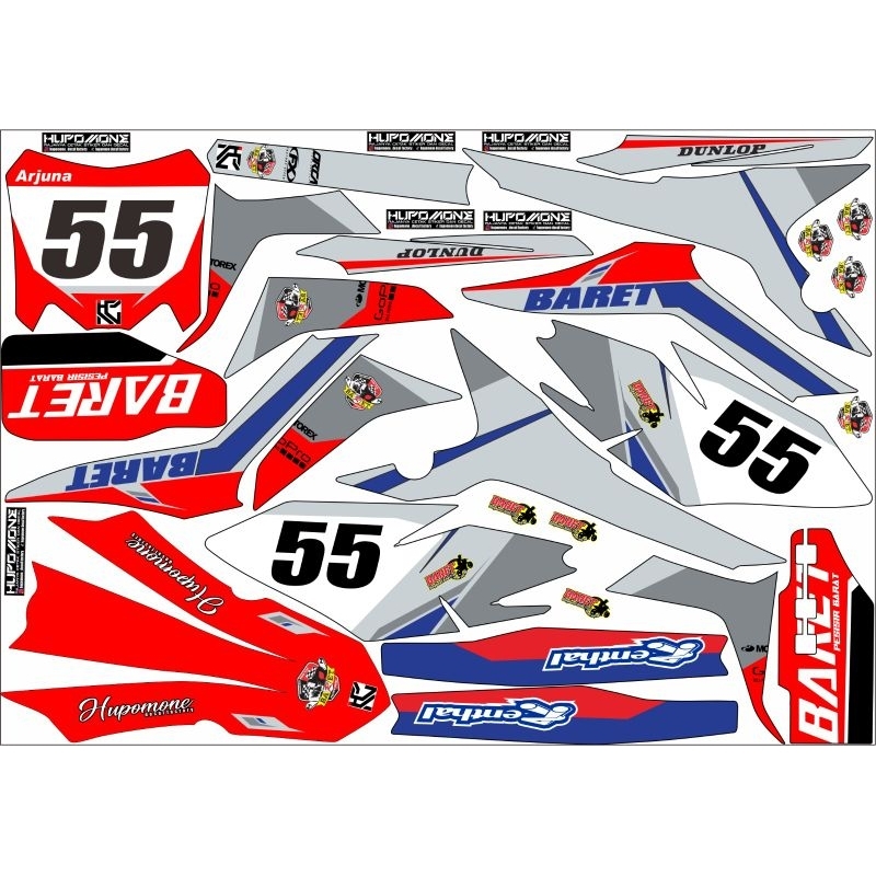 STIKER DECAL VIAR CROSS X 250 SF PREMIUM 500 MC