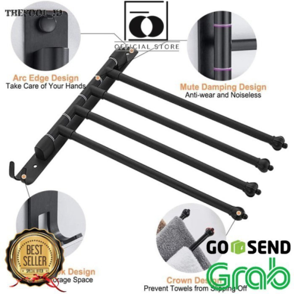 Unik Rak Gantung Handuk putar 3 Bar Diskon