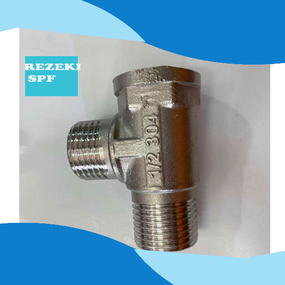 Nepel knee T Sambungan Kran T Shower Closet Tee Shower Kuningan 1/2"