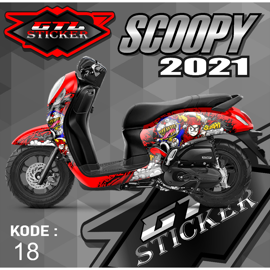 Sticker Decal Full Body Motor Scoopy New Fi 2021-2023 Dekal Setiker Striping Scoopy Fi new Variasi M