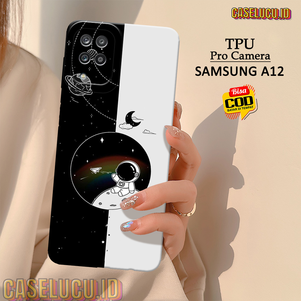 Casing Hp Samsung A12 Terbaru - Fashion Case Astronot - Case Samsung A12 - Soft Case Hp Samsung A12 
