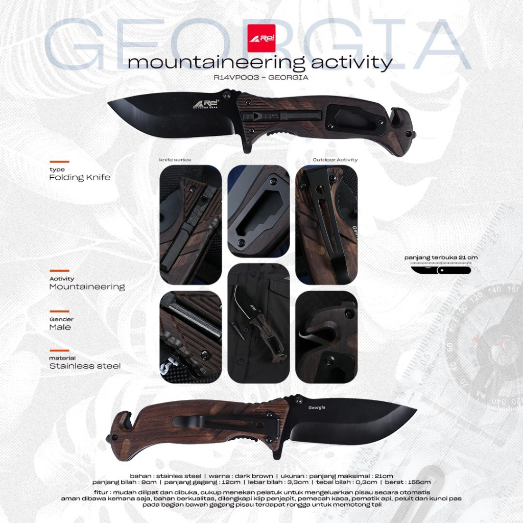Pisau Georgia Knife Arei Outdoorgear