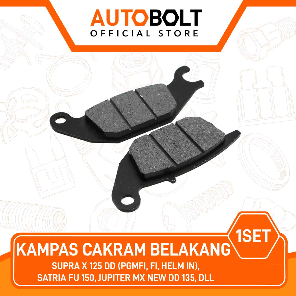 Autobolt Kampas Rem Cakram Belakang Supra X 125 PGMFI Double Helm In FI & Blade 110 New & Sonic RS &