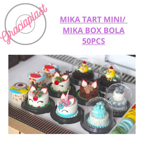 MIKA CUP CAKE/TART MINI/PUDING BOX BOLA ISI 50PCS