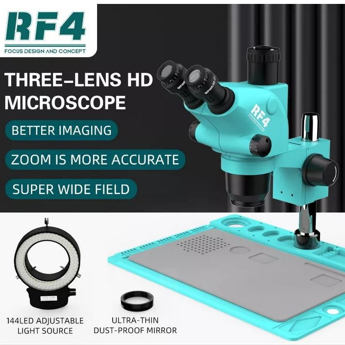 MICROSCOPE TRINOKULAR RF4 RF-6565TVD2 PLUS LAMPU ORIGINAL