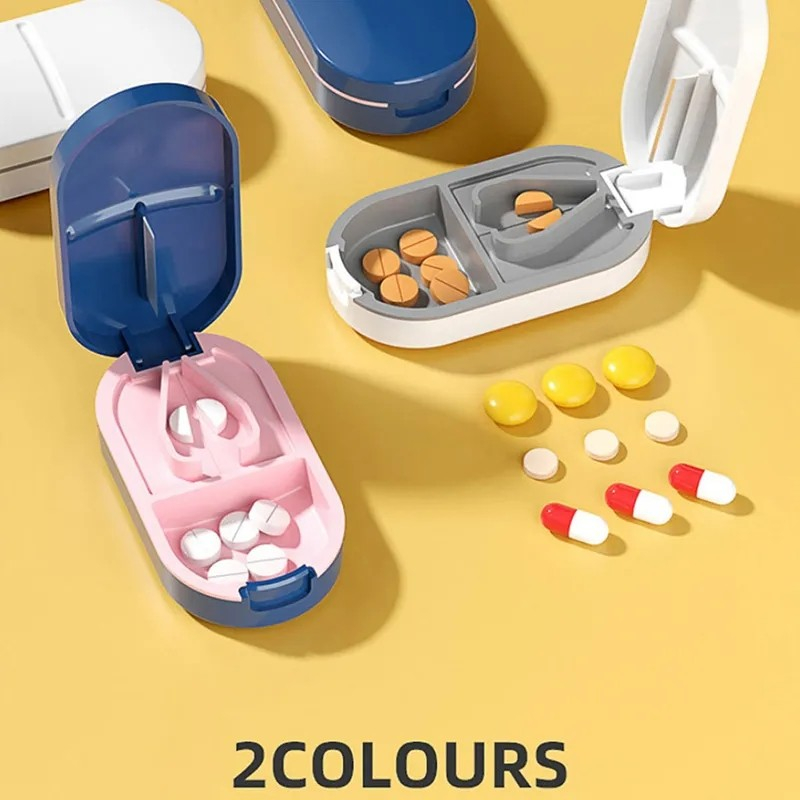 MH - TEMPAT OBAT + PEMOTONG PILL CUTTER MEDICINE CUT 0960