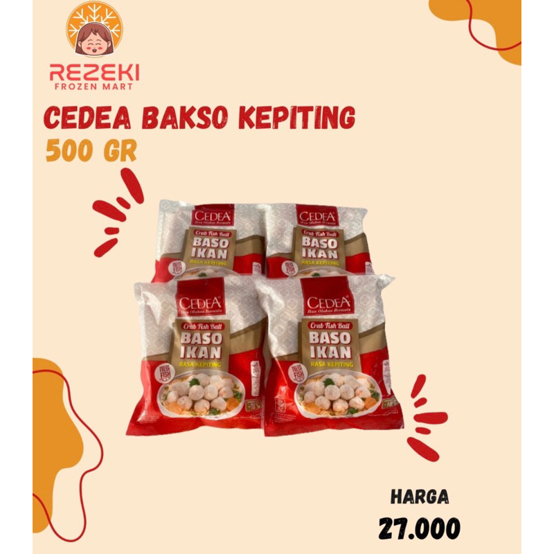 

Cedea Bakso Kepiting 500 Gr | Bakso Ikan Rasa Kepiting Isi 25 Pcs | Frozen Food Murah