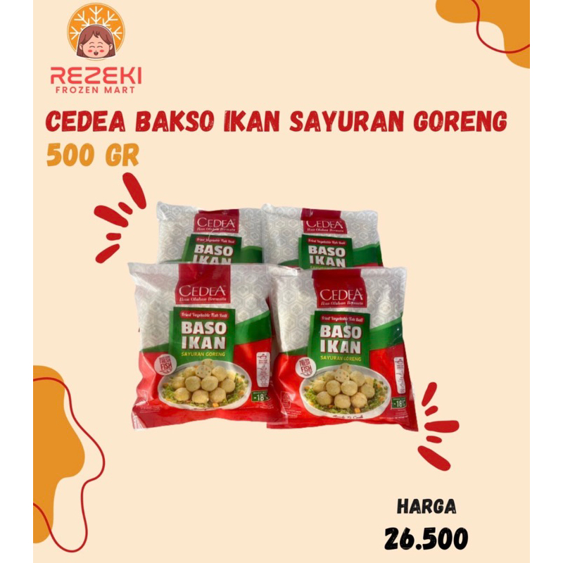 

Cedea Bakso Ikan Sayuran Goreng 500 Gr | Fried Vegetable Fish Ball Isi 25 Pcs | Frozen Food Murah