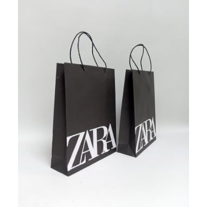 

Custom Paperbag Sablon Kertas kraft Hitam Uk P15 L6 T19