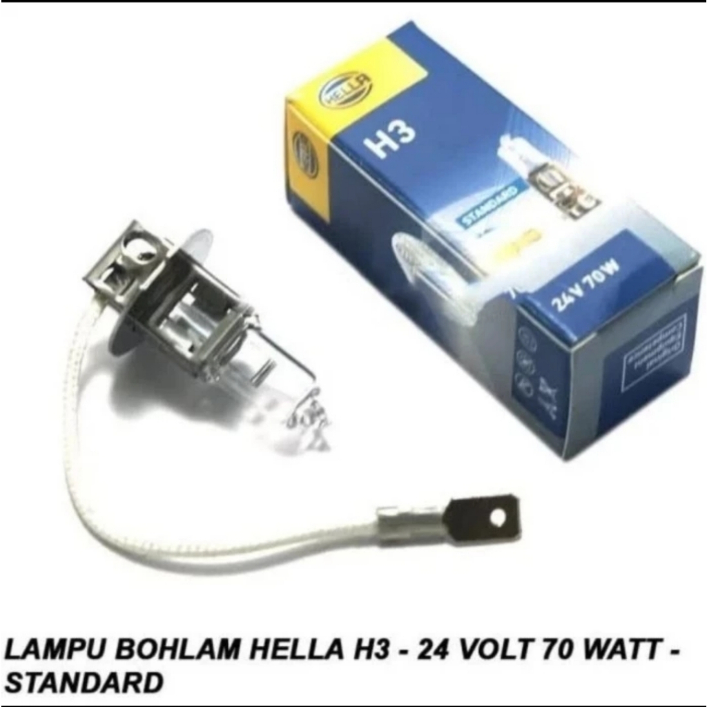 HELLA H3 / H 3 / H-3 24V-70W Bohlam Lampu Halogen H3 24V-70W