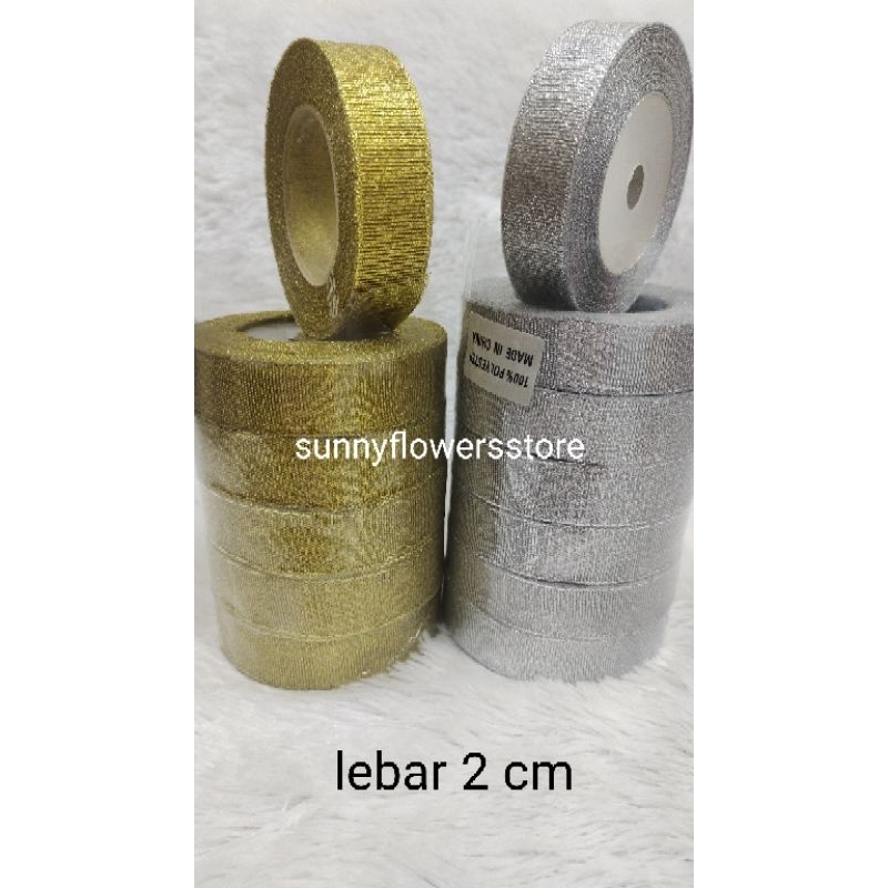 

PITA GLITER GOLD SILVER LEBAR 2 CM